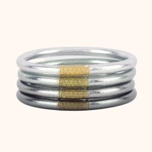 Gold and Silver Bangle Set with Pouch Budhagirl